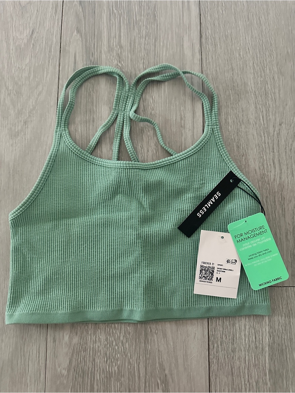 Forever 21 Mint Ribbed Seamless Crop Bra Tank